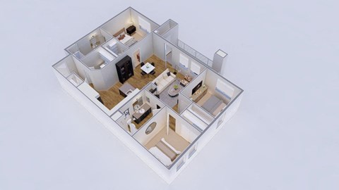 Floor plan for 3 beds, 2 baths, 1340 sqft